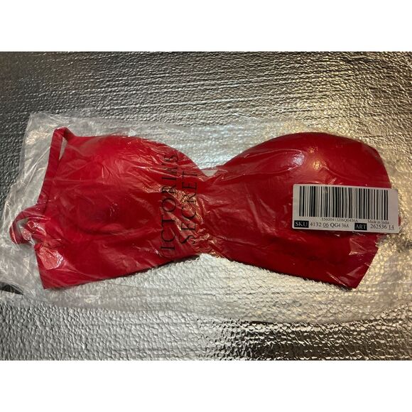 Victoria's Secret Red Strapless Push Up Bra 36A - Picture 1 of 2